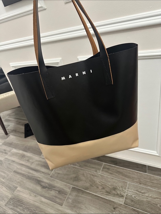 Marni Handbags - ✨ Marni Tribeca Tote Bag – Black / Beige Colorblock ✨